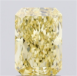Picture of Lab Created Diamond 1.54 Carats, Radiant with  Cut, Fancy Intense Yellow Color, VS1 Clarity and Certified by IGI