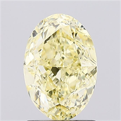Picture of Lab Created Diamond 1.51 Carats, Oval with  Cut, Fancy Intense Yellow Color, VVS2 Clarity and Certified by IGI