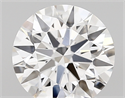 Lab Created Diamond 1.73 Carats, Round with ideal Cut, D Color, vvs2 Clarity and Certified by IGI