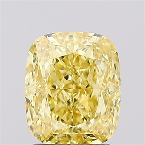 Picture of Lab Created Diamond 2.17 Carats, Cushion with  Cut, Fancy Intense Yellow Color, VS1 Clarity and Certified by IGI