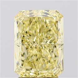 Picture of Lab Created Diamond 2.55 Carats, Radiant with  Cut, Fancy Intense Yellow Color, VVS2 Clarity and Certified by IGI