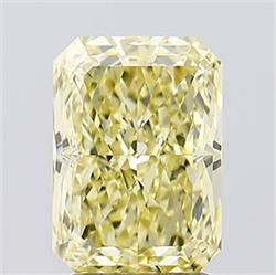 Picture of Lab Created Diamond 3.04 Carats, Radiant with  Cut, Fancy Intense Yellow Color, VVS2 Clarity and Certified by IGI