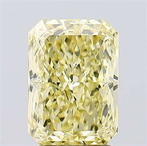 Picture of Lab Created Diamond 3.04 Carats, Radiant with  Cut, Fancy Intense Yellow Color, VVS2 Clarity and Certified by IGI