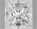 3.01 Carats, Princess H Color, SI1 Clarity and Certified by GIA