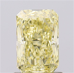 Picture of Lab Created Diamond 1.00 Carats, Radiant with  Cut, Fancy Intense Yellow Color, VS2 Clarity and Certified by IGI