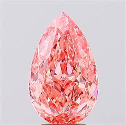 Picture of Lab Created Diamond 4.01 Carats, Pear with  Cut, Fancy Vivid Pink Color, VS1 Clarity and Certified by IGI