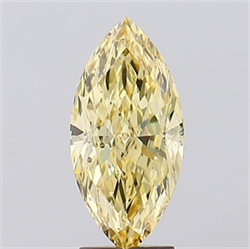 Picture of Lab Created Diamond 3.59 Carats, Marquise with  Cut, Fancy Intense Yellow Color, SI1 Clarity and Certified by IGI