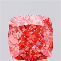 Picture of Lab Created Diamond 3.21 Carats, SQUARE CUSHION with  Cut, Fancy Vivid Pink Color, VVS2 Clarity and Certified by IGI