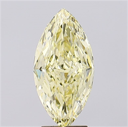 Picture of Lab Created Diamond 4.03 Carats, Marquise with  Cut, Fancy Intense Yellow Color, VS1 Clarity and Certified by IGI