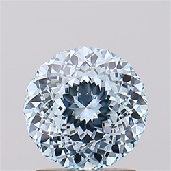 Picture of Lab Created Diamond 1.60 Carats, ROUND POLYGON with  Cut, Fancy Intense Blue Color, VVS2 Clarity and Certified by IGI