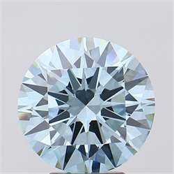 Picture of Lab Created Diamond 4.14 Carats, Round with Ideal Cut, Fancy Intense Blue Color, VS1 Clarity and Certified by IGI