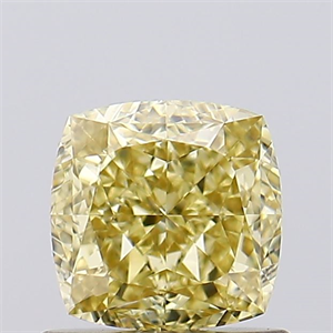 Picture of Lab Created Diamond 1.04 Carats, SQUARE CUSHION with  Cut, Fancy Intense Yellow Color, VVS2 Clarity and Certified by IGI