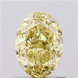 Picture of Lab Created Diamond 1.01 Carats, Oval with  Cut, Fancy Intense Yellow Color, VS1 Clarity and Certified by IGI