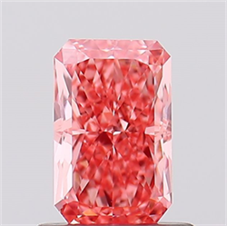 Picture of Lab Created Diamond 1.01 Carats, Radiant with  Cut, Fancy Vivid Pink Color, VVS2 Clarity and Certified by IGI