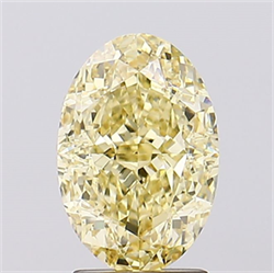 Picture of Lab Created Diamond 3.02 Carats, Oval with  Cut, Fancy Intense Yellow Color, VS1 Clarity and Certified by IGI