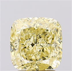 Picture of Lab Created Diamond 2.58 Carats, SQUARE CUSHION with  Cut, Fancy Intense Yellow Color, VS1 Clarity and Certified by IGI