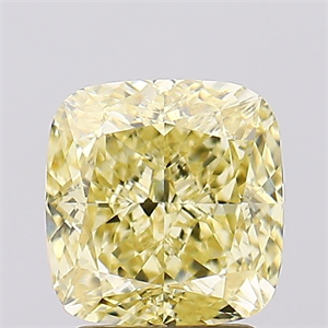 Picture of Lab Created Diamond 2.58 Carats, SQUARE CUSHION with  Cut, Fancy Intense Yellow Color, VS1 Clarity and Certified by IGI