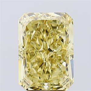 Picture of Lab Created Diamond 5.01 Carats, Radiant with  Cut, Fancy Intense Yellow Color, VS1 Clarity and Certified by IGI