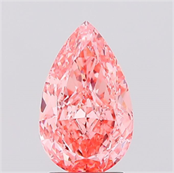 Picture of Lab Created Diamond 2.19 Carats, Pear with  Cut, Fancy Vivid Pink Color, VVS2 Clarity and Certified by IGI