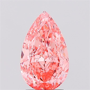 Picture of Lab Created Diamond 2.19 Carats, Pear with  Cut, Fancy Vivid Pink Color, VVS2 Clarity and Certified by IGI