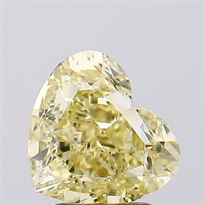 Picture of Lab Created Diamond 3.11 Carats, Heart with  Cut, Fancy Intense Yellow Color, VS1 Clarity and Certified by IGI