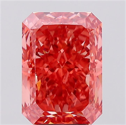 Picture of Lab Created Diamond 5.66 Carats, Radiant with  Cut, Fancy Vivid Pink Color, VS1 Clarity and Certified by IGI
