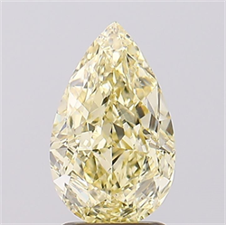 Picture of Lab Created Diamond 2.40 Carats, Pear with  Cut, Fancy Intense Yellow Color, VVS2 Clarity and Certified by IGI