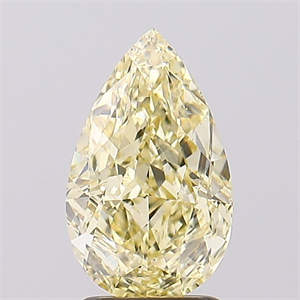 Picture of Lab Created Diamond 2.40 Carats, Pear with  Cut, Fancy Intense Yellow Color, VVS2 Clarity and Certified by IGI