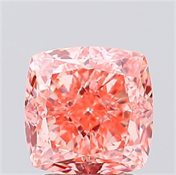 Picture of Lab Created Diamond 2.69 Carats, SQUARE CUSHION with  Cut, Fancy Vivid Pink Color, VVS2 Clarity and Certified by IGI