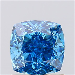 Picture of Lab Created Diamond 1.07 Carats, SQUARE CUSHION with  Cut, Fancy Vivid Blue Color, VS1 Clarity and Certified by IGI