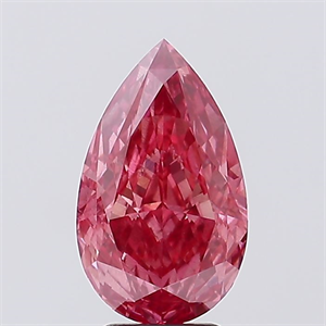 Picture of Lab Created Diamond 3.06 Carats, Pear with  Cut, Fancy Vivid Pink Color, VS2 Clarity and Certified by IGI