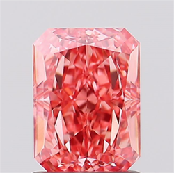 Picture of Lab Created Diamond 1.49 Carats, Radiant with  Cut, Fancy Vivid Pink Color, VS1 Clarity and Certified by IGI