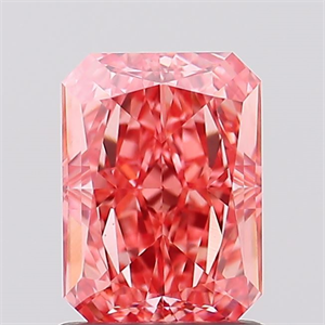 Picture of Lab Created Diamond 1.49 Carats, Radiant with  Cut, Fancy Vivid Pink Color, VS1 Clarity and Certified by IGI