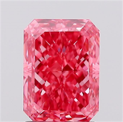 Picture of Lab Created Diamond 1.59 Carats, Radiant with  Cut, Fancy Vivid Pink Color, VVS2 Clarity and Certified by IGI