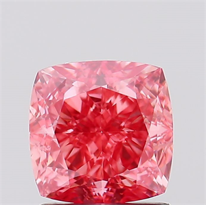 Picture of Lab Created Diamond 1.56 Carats, SQUARE CUSHION with  Cut, Fancy Vivid Pink Color, VVS2 Clarity and Certified by IGI