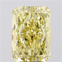 Picture of Lab Created Diamond 5.51 Carats, Radiant with  Cut, Fancy Vivid Yellow Color, VS1 Clarity and Certified by IGI