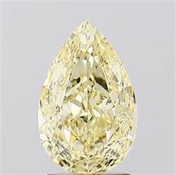 Picture of Lab Created Diamond 2.02 Carats, Pear with  Cut, Fancy Intense Yellow Color, VS2 Clarity and Certified by IGI