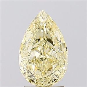 Picture of Lab Created Diamond 2.02 Carats, Pear with  Cut, Fancy Intense Yellow Color, VS2 Clarity and Certified by IGI