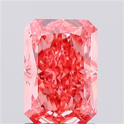 Picture of Lab Created Diamond 1.56 Carats, Radiant with  Cut, Fancy Vivid Pink Color, VVS2 Clarity and Certified by IGI