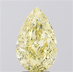 Picture of Lab Created Diamond 2.99 Carats, Pear with  Cut, Fancy Intense Yellow Color, VVS2 Clarity and Certified by IGI