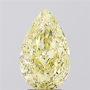 Picture of Lab Created Diamond 2.99 Carats, Pear with  Cut, Fancy Intense Yellow Color, VVS2 Clarity and Certified by IGI
