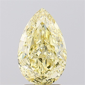 Picture of Lab Created Diamond 2.42 Carats, Pear with  Cut, Fancy Intense Yellow Color, VS1 Clarity and Certified by IGI