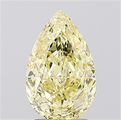 Picture of Lab Created Diamond 2.21 Carats, Pear with  Cut, Fancy Intense Yellow Color, VVS2 Clarity and Certified by IGI