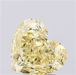 Picture of Lab Created Diamond 2.61 Carats, Heart with  Cut, Fancy Intense Yellow Color, VS1 Clarity and Certified by IGI