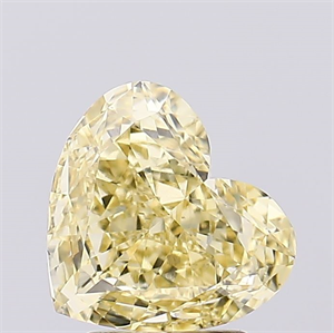 Picture of Lab Created Diamond 2.61 Carats, Heart with  Cut, Fancy Intense Yellow Color, VS1 Clarity and Certified by IGI