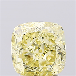 Picture of Lab Created Diamond 2.57 Carats, SQUARE CUSHION with  Cut, Fancy Intense Yellow Color, VS1 Clarity and Certified by IGI