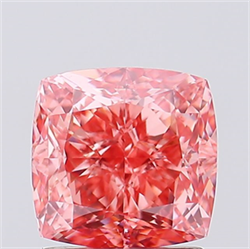 Picture of Lab Created Diamond 1.60 Carats, SQUARE CUSHION with  Cut, Fancy Vivid Pink Color, VVS2 Clarity and Certified by IGI