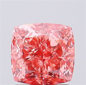 Picture of Lab Created Diamond 1.60 Carats, SQUARE CUSHION with  Cut, Fancy Vivid Pink Color, VVS2 Clarity and Certified by IGI