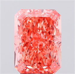 Picture of Lab Created Diamond 5.01 Carats, Radiant with  Cut, Fancy Vivid Pink Color, VS2 Clarity and Certified by IGI