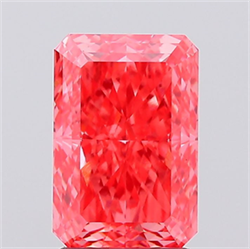 Picture of Lab Created Diamond 2.07 Carats, Radiant with  Cut, Fancy Vivid Pink Color, VVS2 Clarity and Certified by IGI